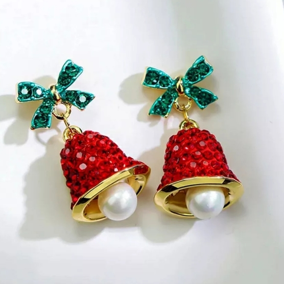 Red Bells Dangle Earrings - Picture 6 of 6